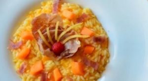 Impiattamento risotto con prosciutto e melone-Riso Buono